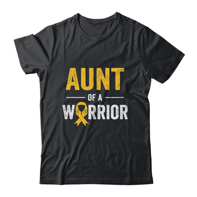Aunt Of A Warrior Childhood Cancer Awareness Family Ribbon Shirt & Hoodie | siriusteestore