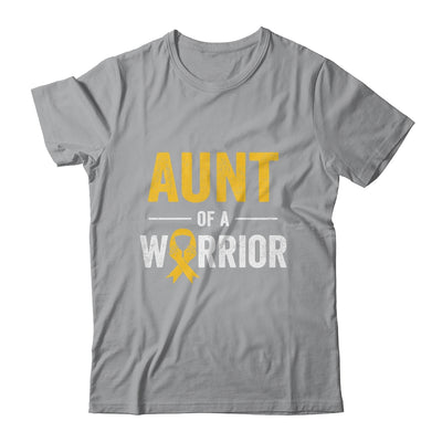 Aunt Of A Warrior Childhood Cancer Awareness Family Ribbon Shirt & Hoodie | siriusteestore