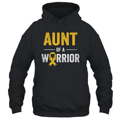 Aunt Of A Warrior Childhood Cancer Awareness Family Ribbon Shirt & Hoodie | siriusteestore