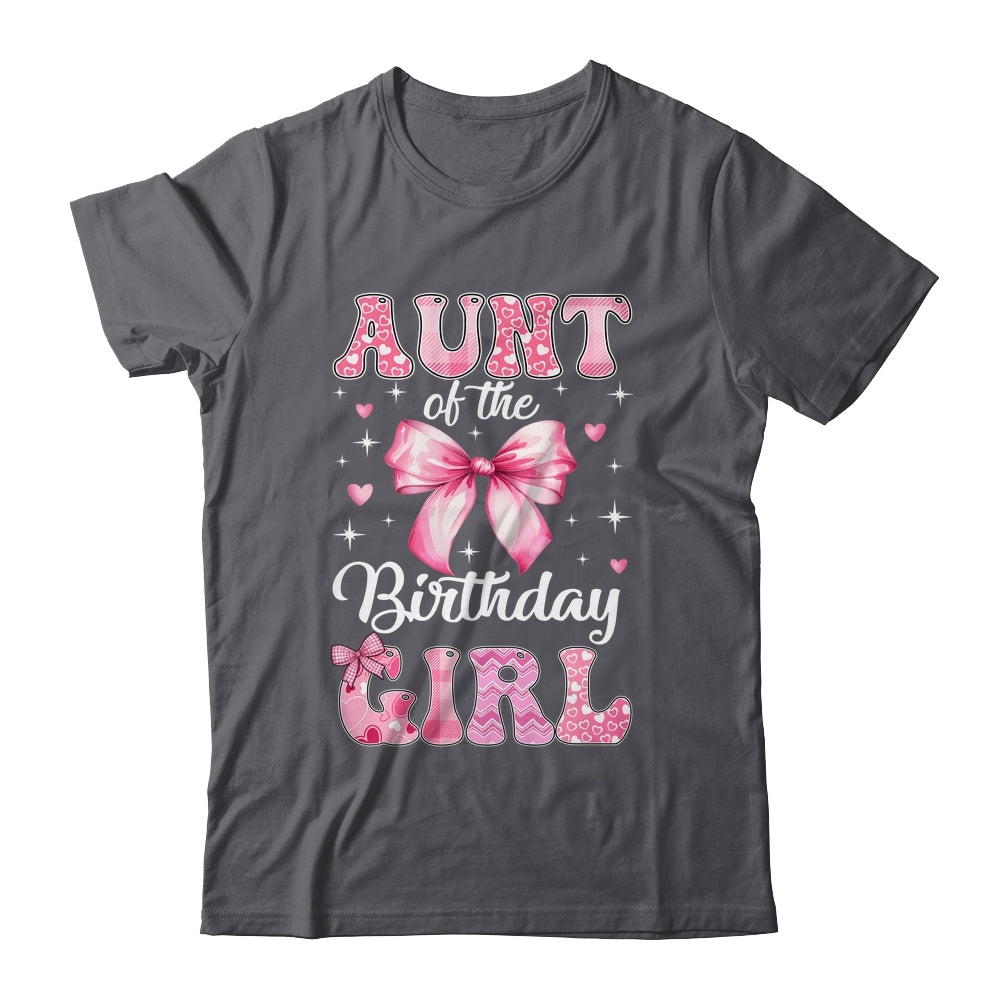 Aunt Of Birthday Girl Coquette Bow Matching Family Shirt & Hoodie | siriusteestore