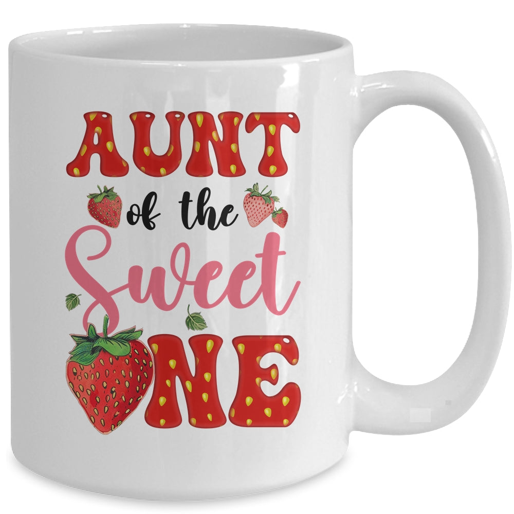 Aunt Of Sweet One Strawberry Frist 1st Birthday Girl Mug | siriusteestore