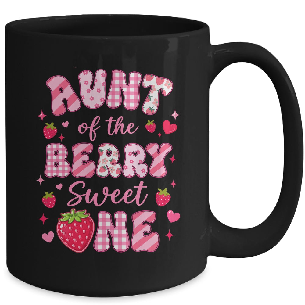 Aunt Of The Berry Sweet One Strawberry First Birthday Mug | siriusteestore