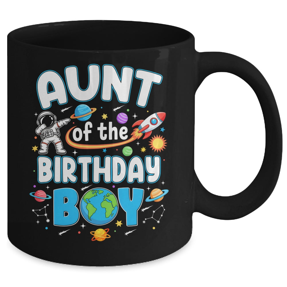 Aunt Of The Birthday Boy Astronaut Family Space Planets Mug | siriusteestore