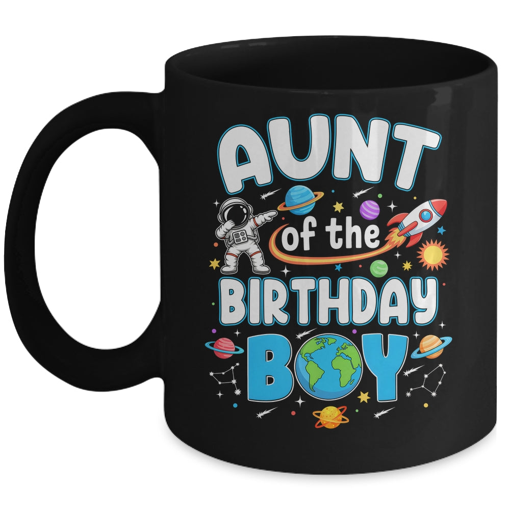 Aunt Of The Birthday Boy Astronaut Family Space Planets Mug | siriusteestore