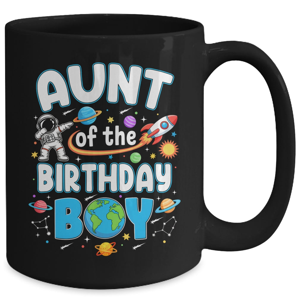 Aunt Of The Birthday Boy Astronaut Family Space Planets Mug | siriusteestore