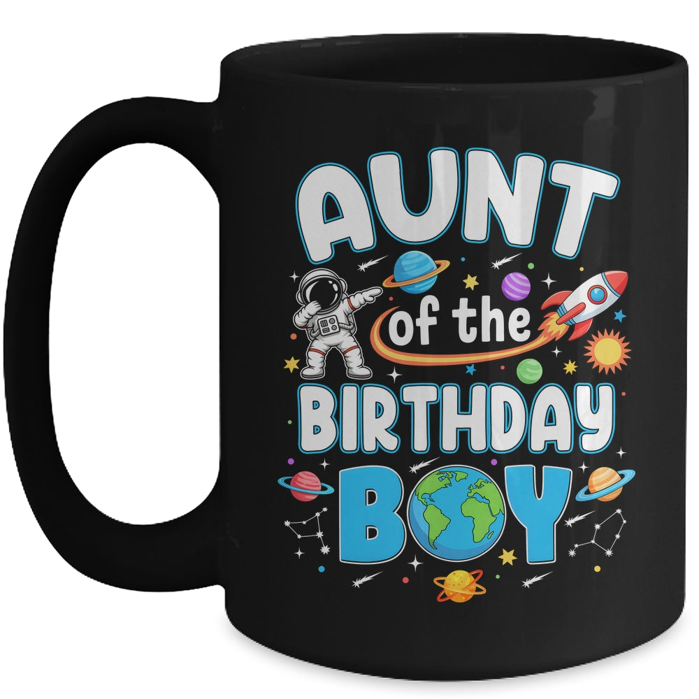 Aunt Of The Birthday Boy Astronaut Family Space Planets Mug | siriusteestore