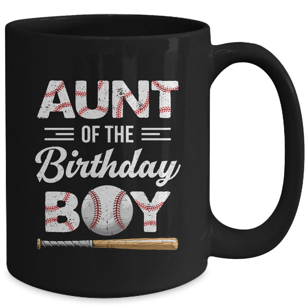 Aunt Of The Birthday Boy Baseball Matching Family Party Mug | siriusteestore