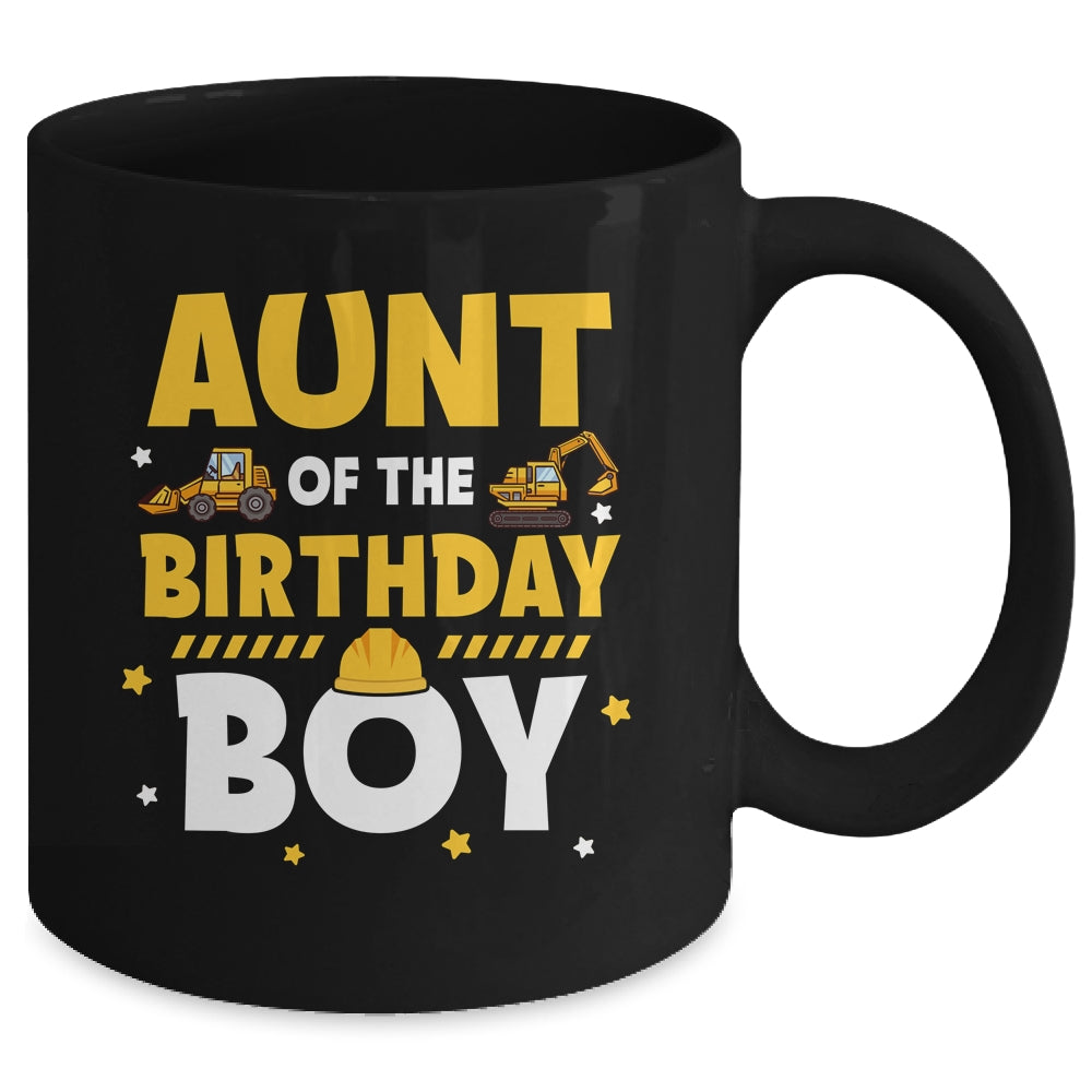 Aunt Of The Birthday Boy Construction Worker Family Party Mug | siriusteestore