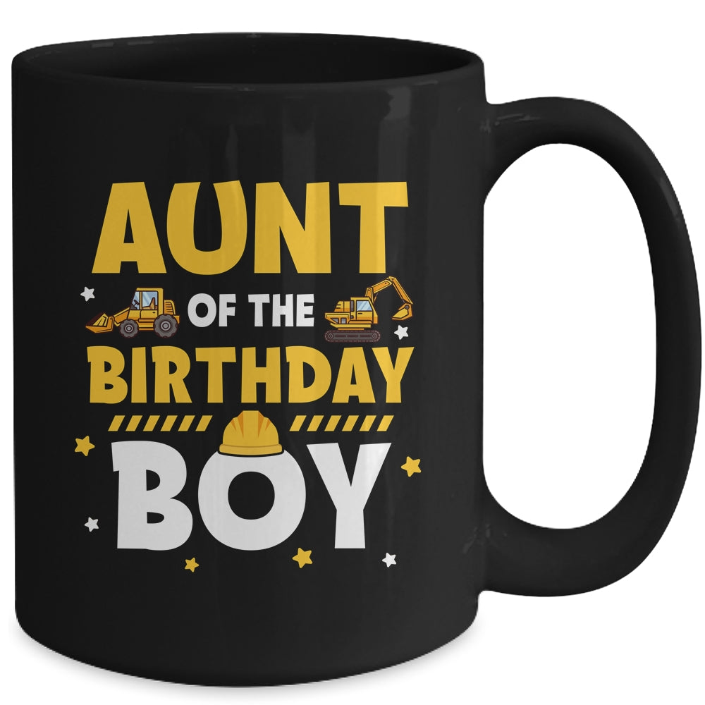 Aunt Of The Birthday Boy Construction Worker Family Party Mug | siriusteestore