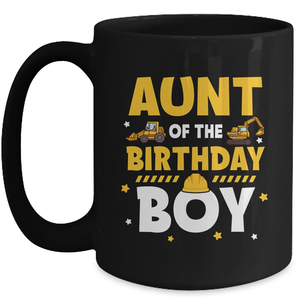 Aunt Of The Birthday Boy Construction Worker Family Party Mug | siriusteestore