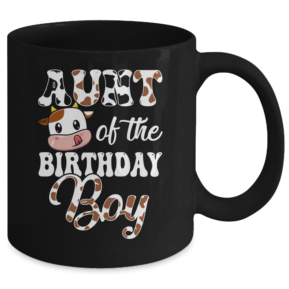 Aunt Of The Birthday Boy Cow Farm 1st Birthday Boy Mug | siriusteestore