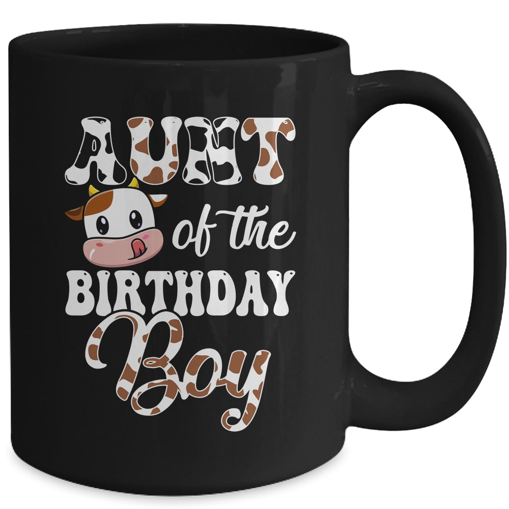 Aunt Of The Birthday Boy Cow Farm 1st Birthday Boy Mug | siriusteestore