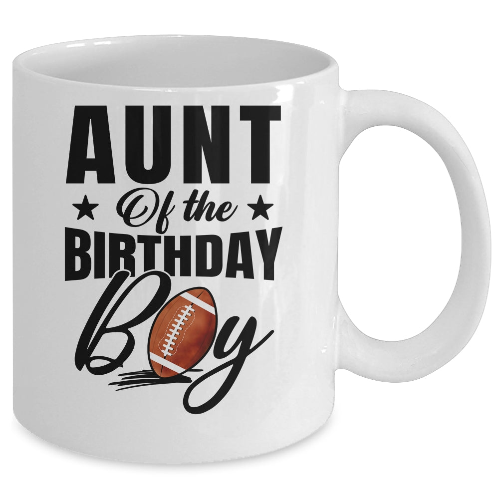 Aunt Of The Birthday Boy Football 1st Birthday Party Mug | siriusteestore