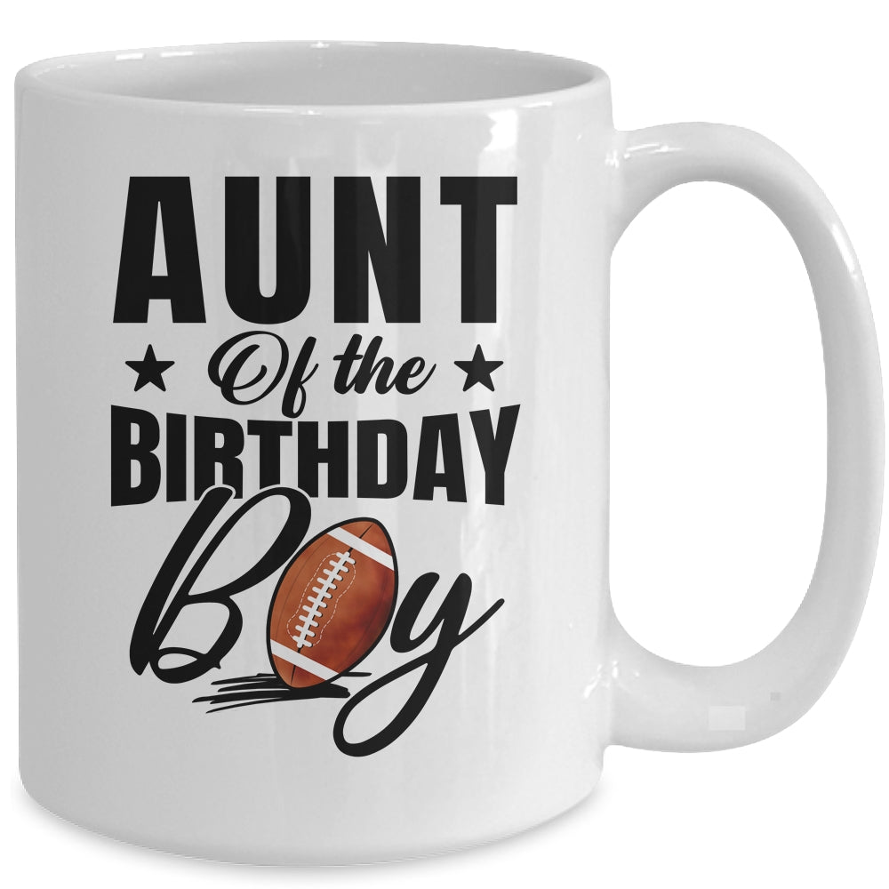 Aunt Of The Birthday Boy Football 1st Birthday Party Mug | siriusteestore