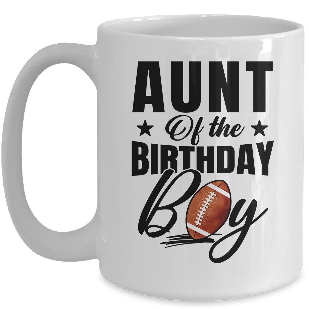 Aunt Of The Birthday Boy Football 1st Birthday Party Mug | siriusteestore