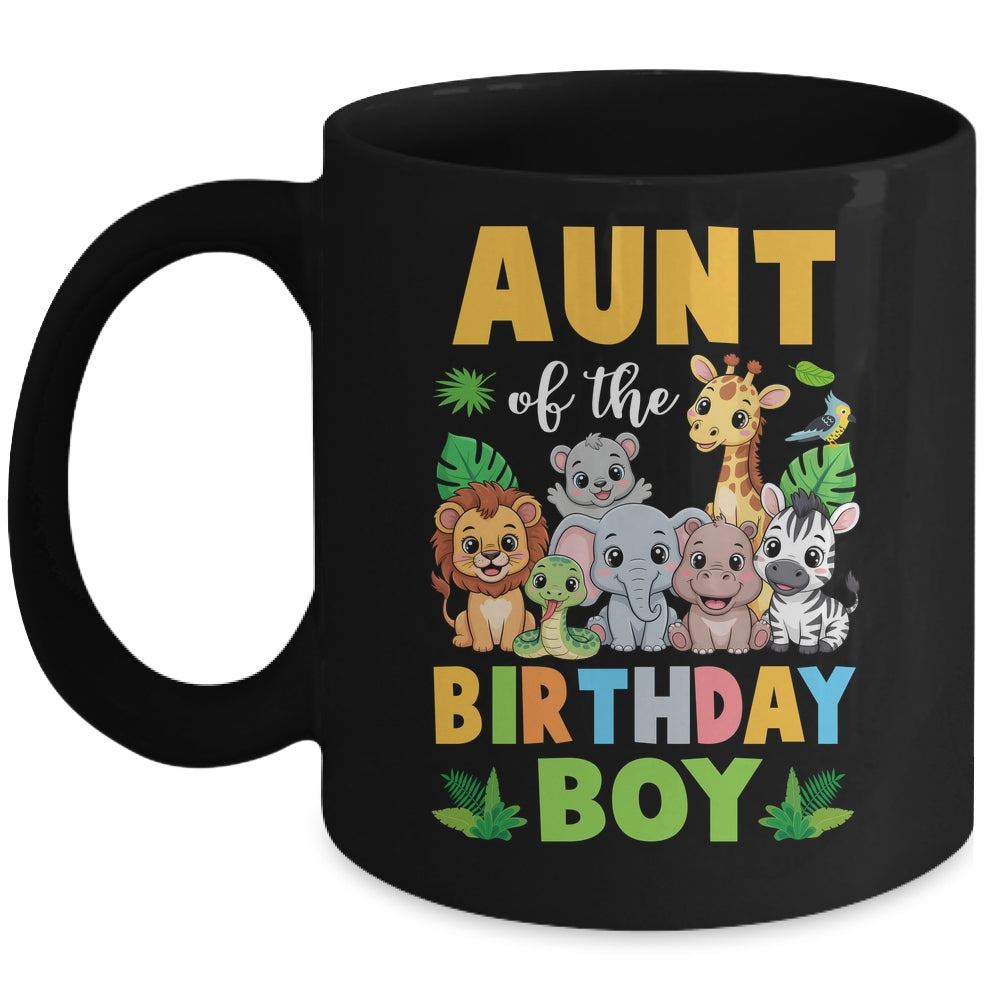 Aunt Of The Birthday Boy Kids Safari Jungle Animal Mug | siriusteestore