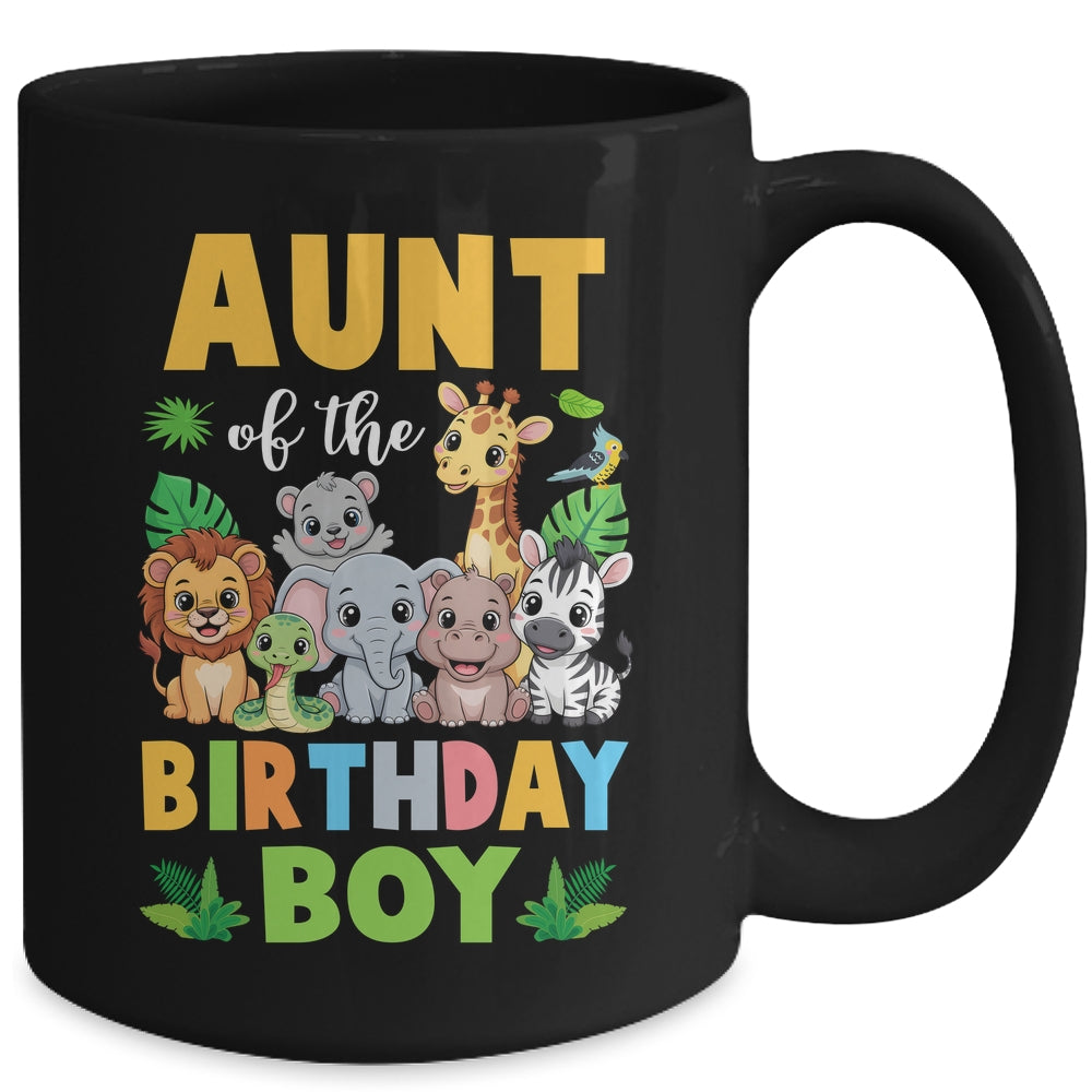 Aunt Of The Birthday Boy Kids Safari Jungle Animal Mug | siriusteestore