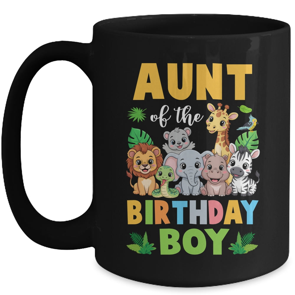 Aunt Of The Birthday Boy Kids Safari Jungle Animal Mug | siriusteestore