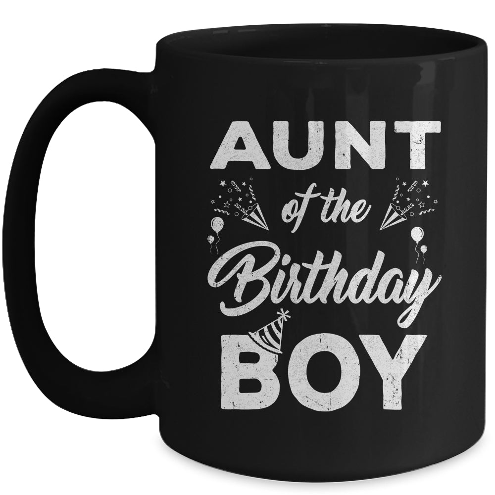 Aunt Of The Birthday Boy Matching Family Party 1st Birthday Mug | siriusteestore