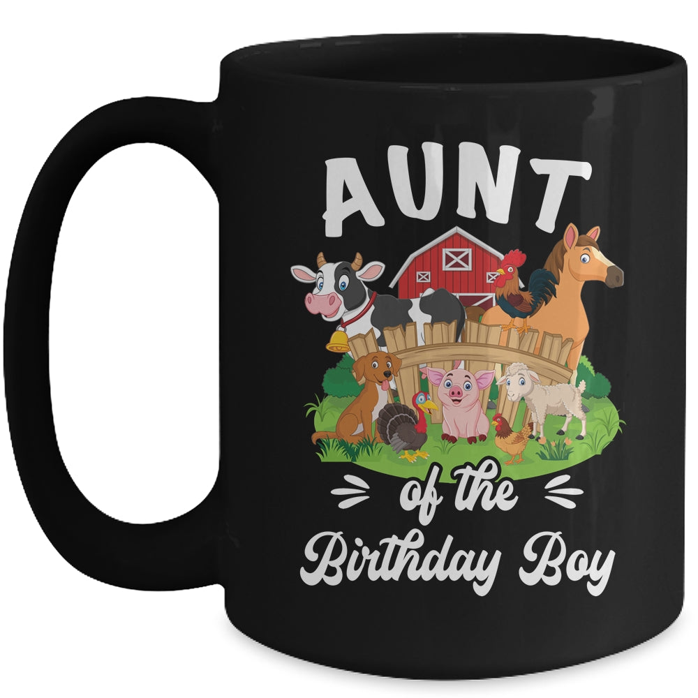 Aunt Of The Birthday Boy Party Cow Farm 1st Birthday Party Mug | siriusteestore