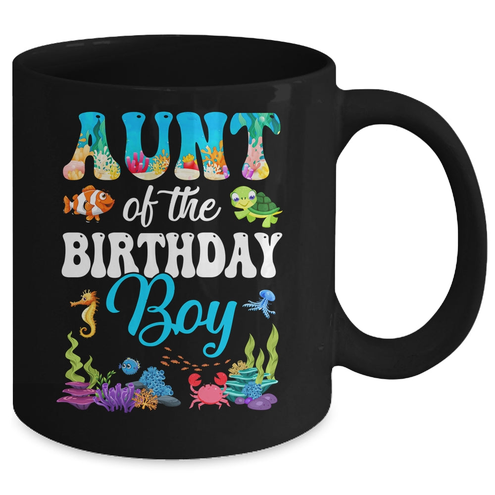 Aunt Of The Birthday Boy Sea Fish Ocean Aquarium Party Mug | siriusteestore