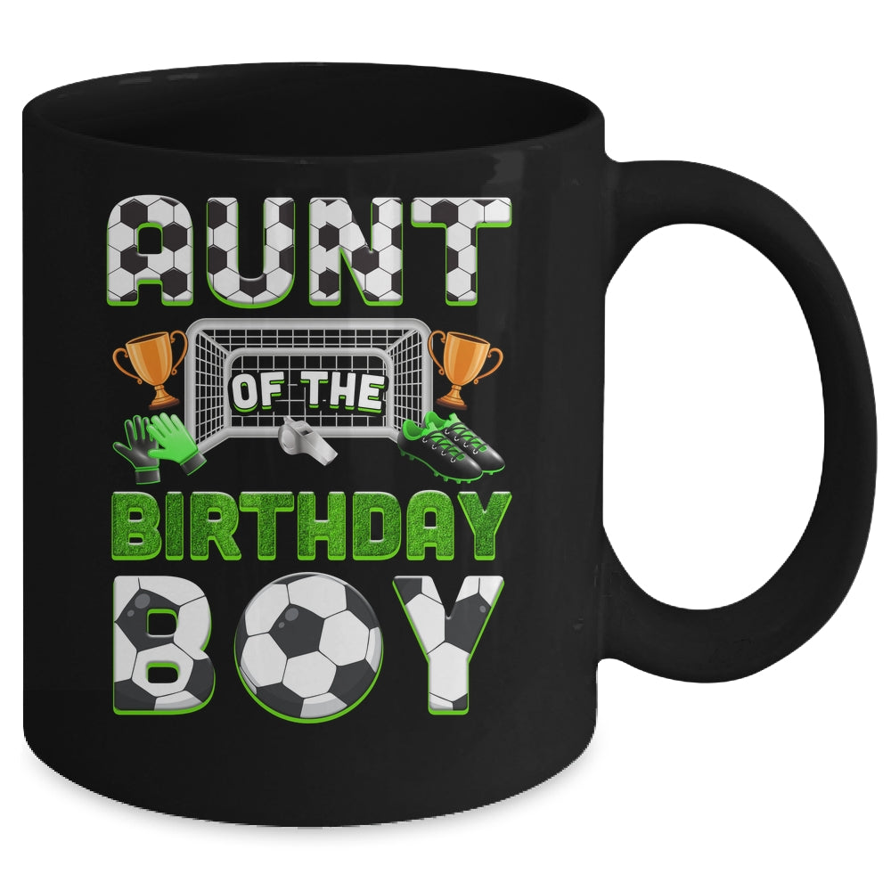 Aunt Of The Birthday Boy Soccer Family Matching Party Mug | siriusteestore