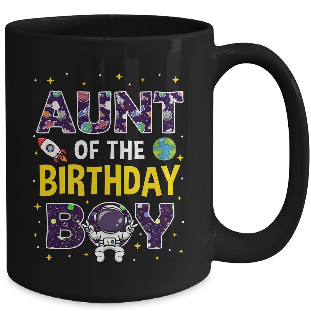 Aunt Of The Birthday Boy Space Astronaut Birthday Family Mug | siriusteestore