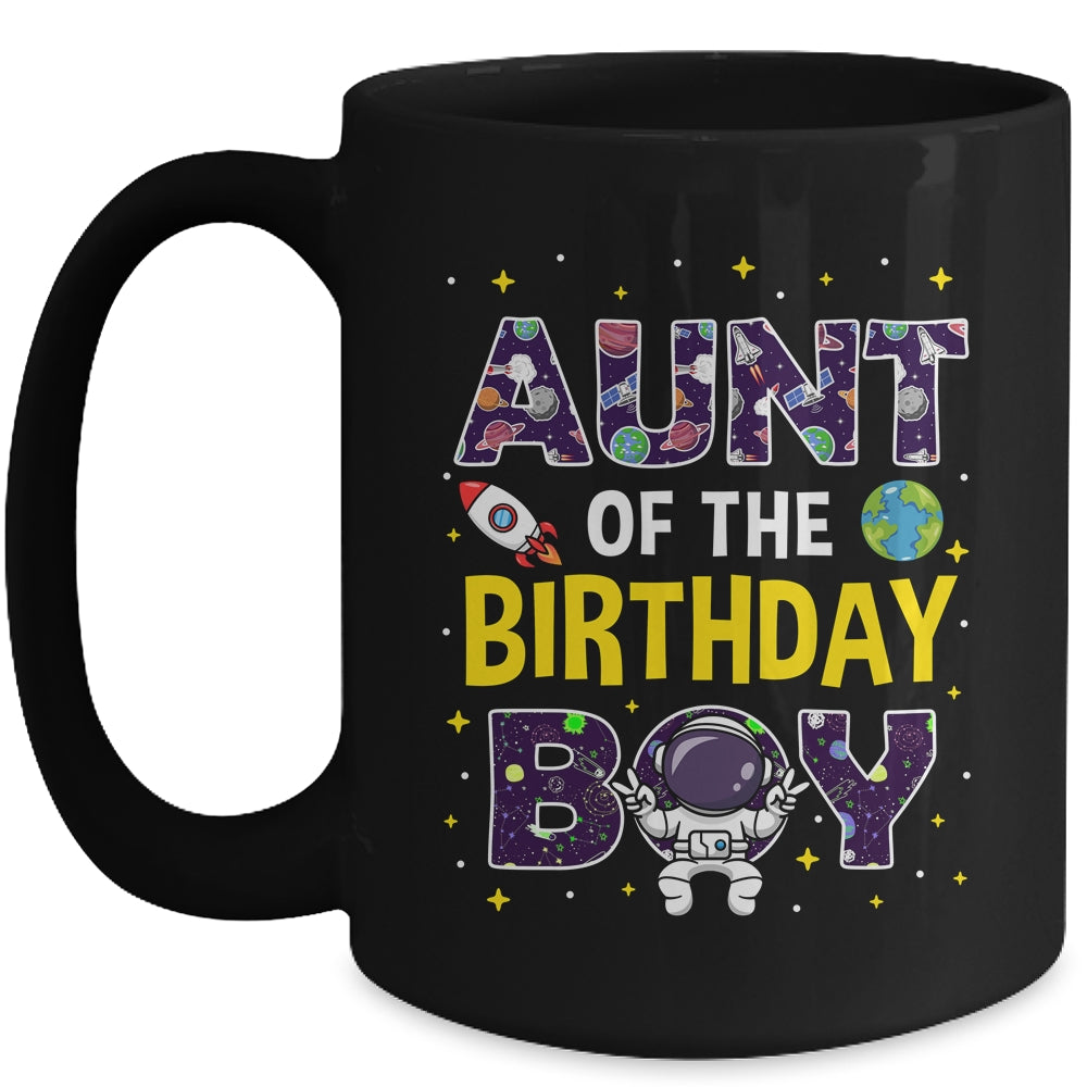 Aunt Of The Birthday Boy Space Astronaut Birthday Family Mug | siriusteestore