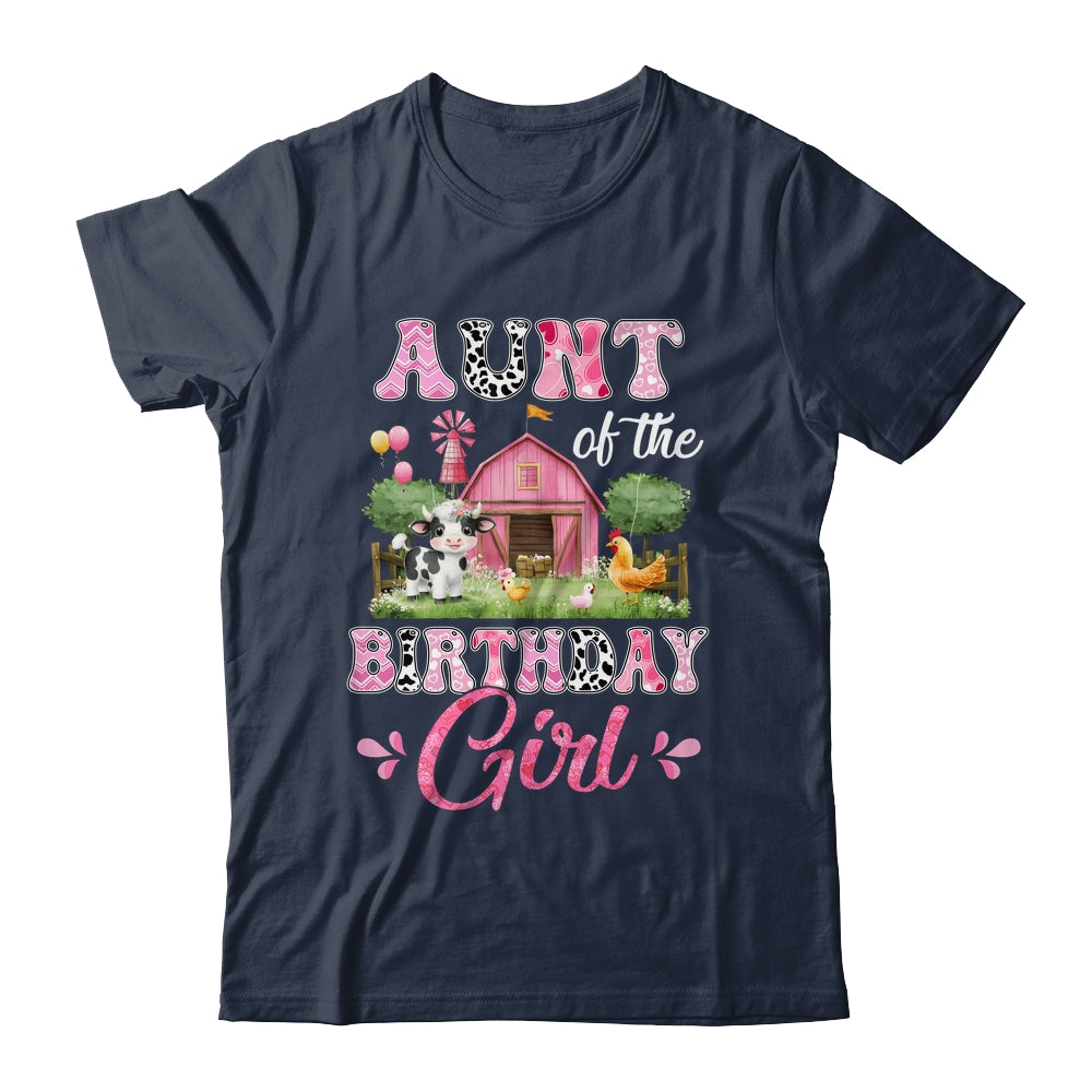 Aunt Of The Birthday Girl 1st Birthday Cow Farm Family Shirt & Hoodie | siriusteestore