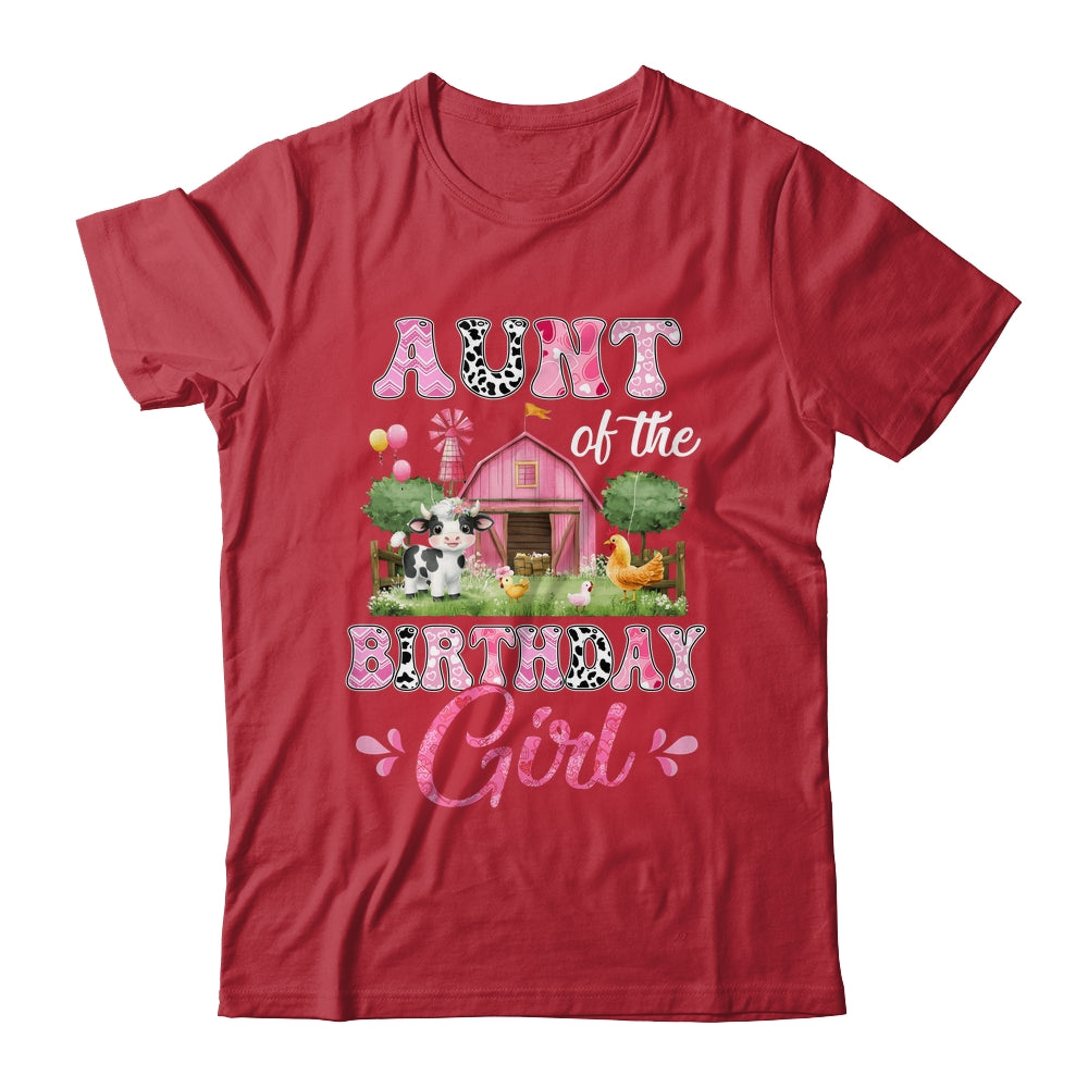 Aunt Of The Birthday Girl 1st Birthday Cow Farm Family Shirt & Hoodie | siriusteestore
