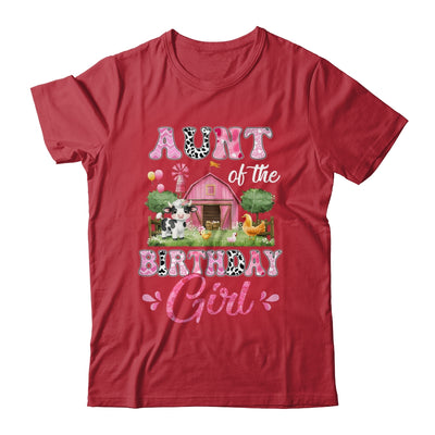 Aunt Of The Birthday Girl 1st Birthday Cow Farm Family Shirt & Hoodie | siriusteestore