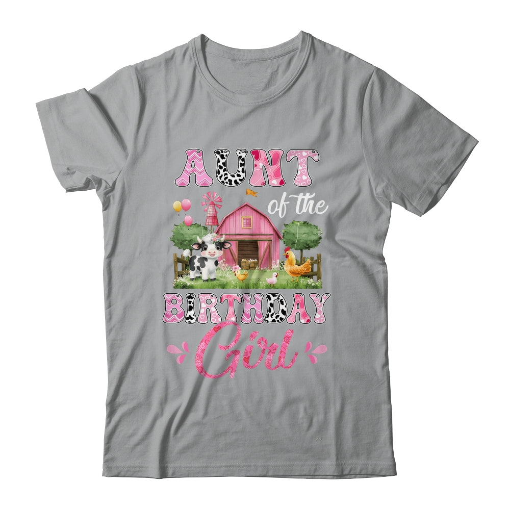 Aunt Of The Birthday Girl 1st Birthday Cow Farm Family Shirt & Hoodie | siriusteestore