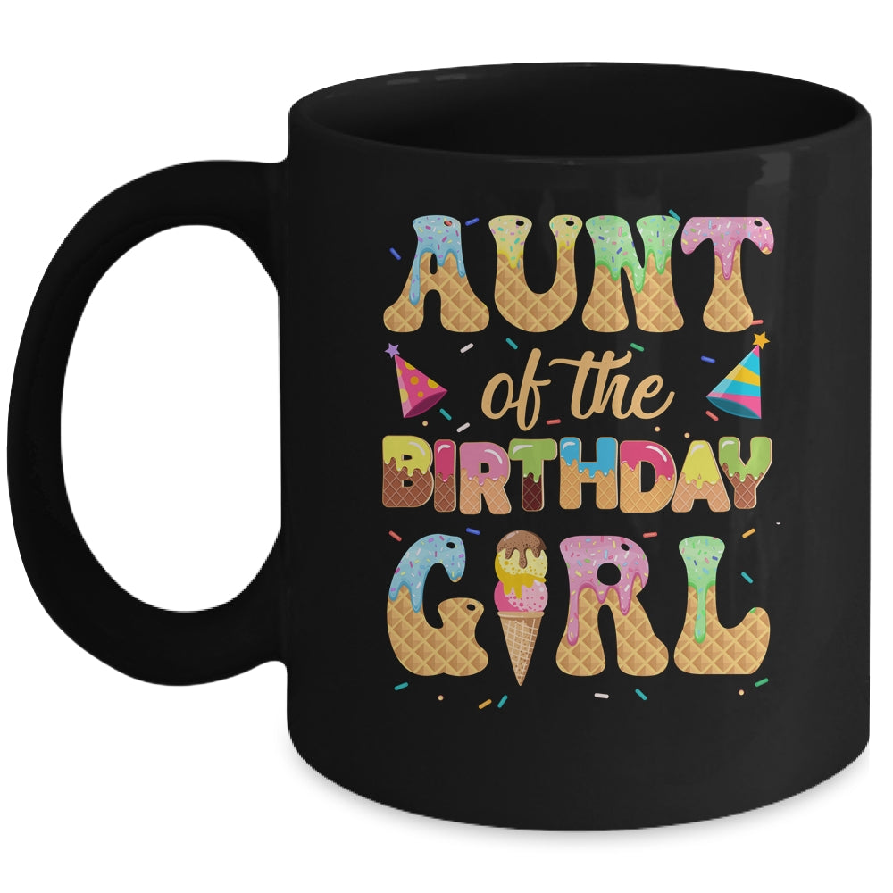 Aunt Of The Birthday Girl 1st Ice Cream Party Family Mug | siriusteestore