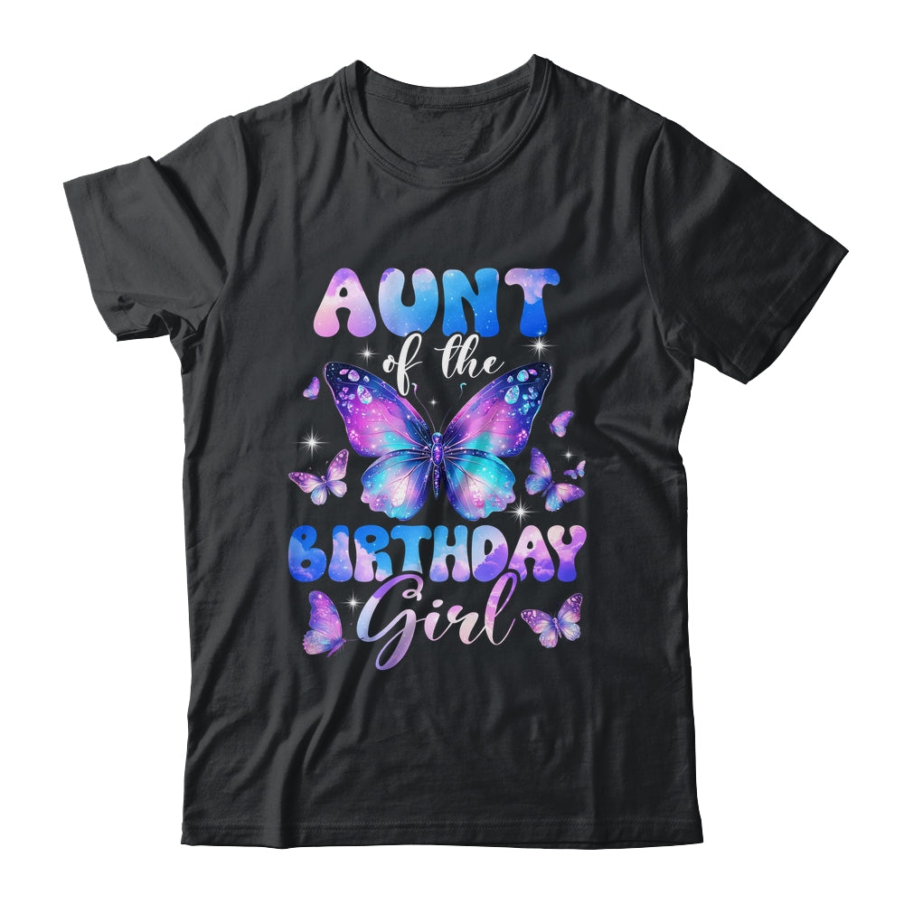 Aunt Of The Birthday Girl Butterfly Family Matching Shirt & Hoodie | siriusteestore