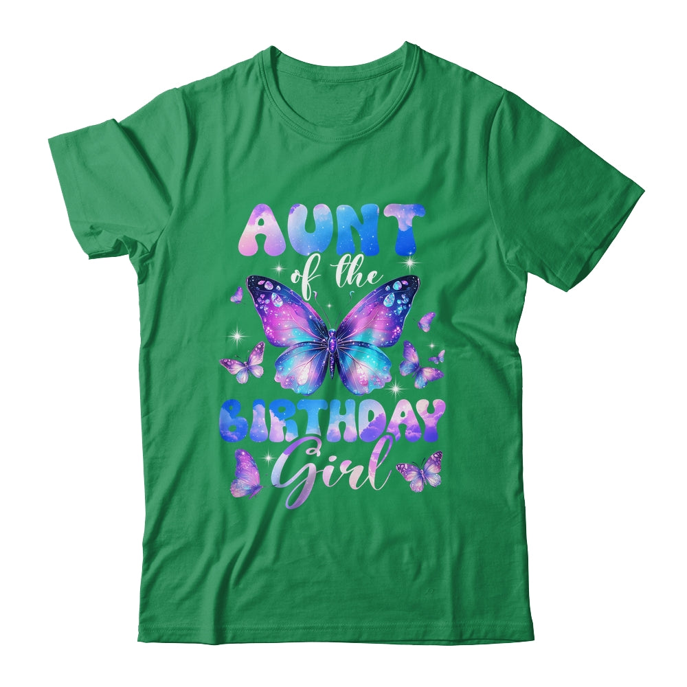 Aunt Of The Birthday Girl Butterfly Family Matching Shirt & Hoodie | siriusteestore