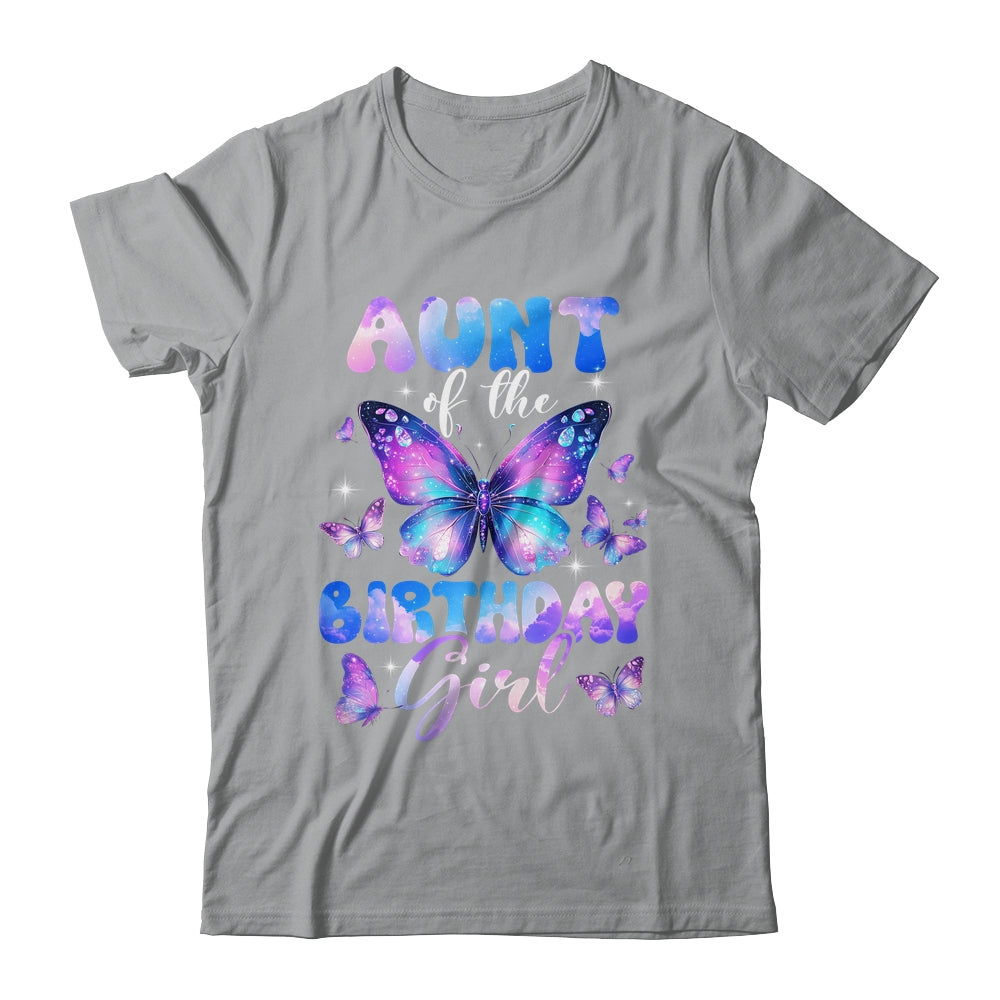 Aunt Of The Birthday Girl Butterfly Family Matching Shirt & Hoodie | siriusteestore