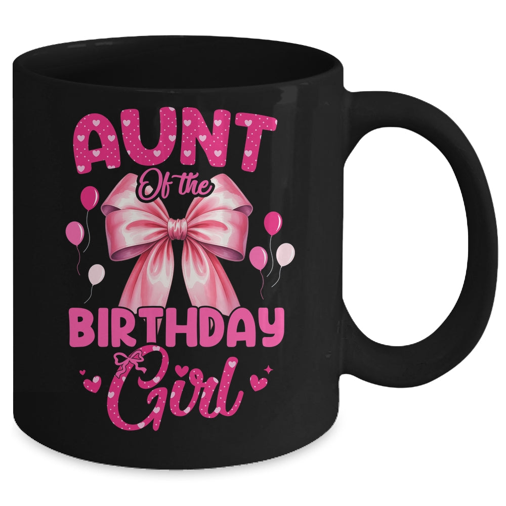 Aunt Of The Birthday Girl Coquette Bow Matching Family Mug | siriusteestore
