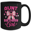 Aunt Of The Birthday Girl Coquette Bow Matching Family Mug | siriusteestore