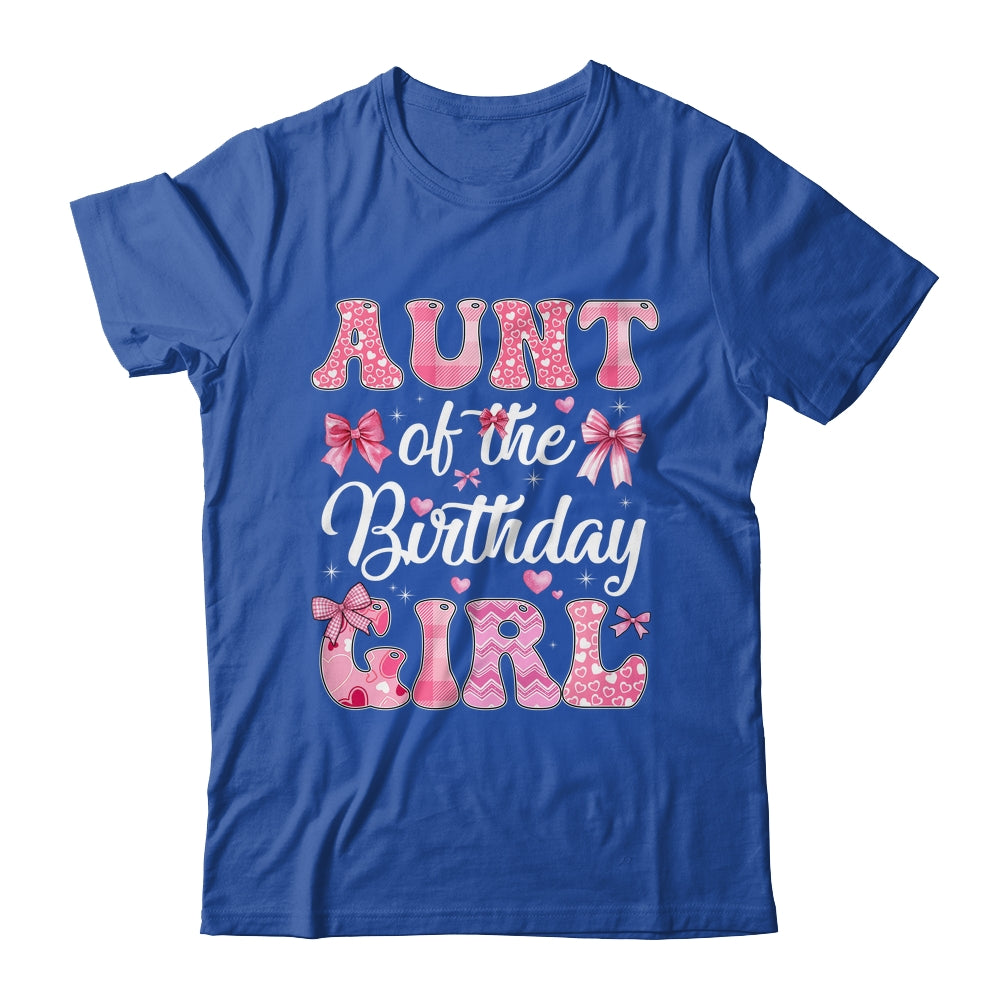 Aunt Of The Birthday Girl Family Pink Coquette Bow Shirt & Hoodie | siriusteestore