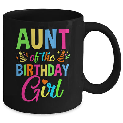 Aunt Of The Birthday Girl Glows Retro 80's Party Family Mug | siriusteestore
