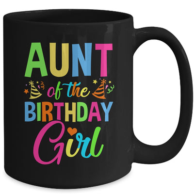 Aunt Of The Birthday Girl Glows Retro 80's Party Family Mug | siriusteestore