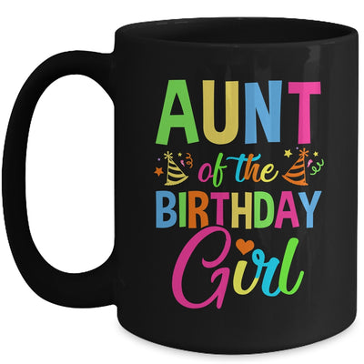 Aunt Of The Birthday Girl Glows Retro 80's Party Family Mug | siriusteestore