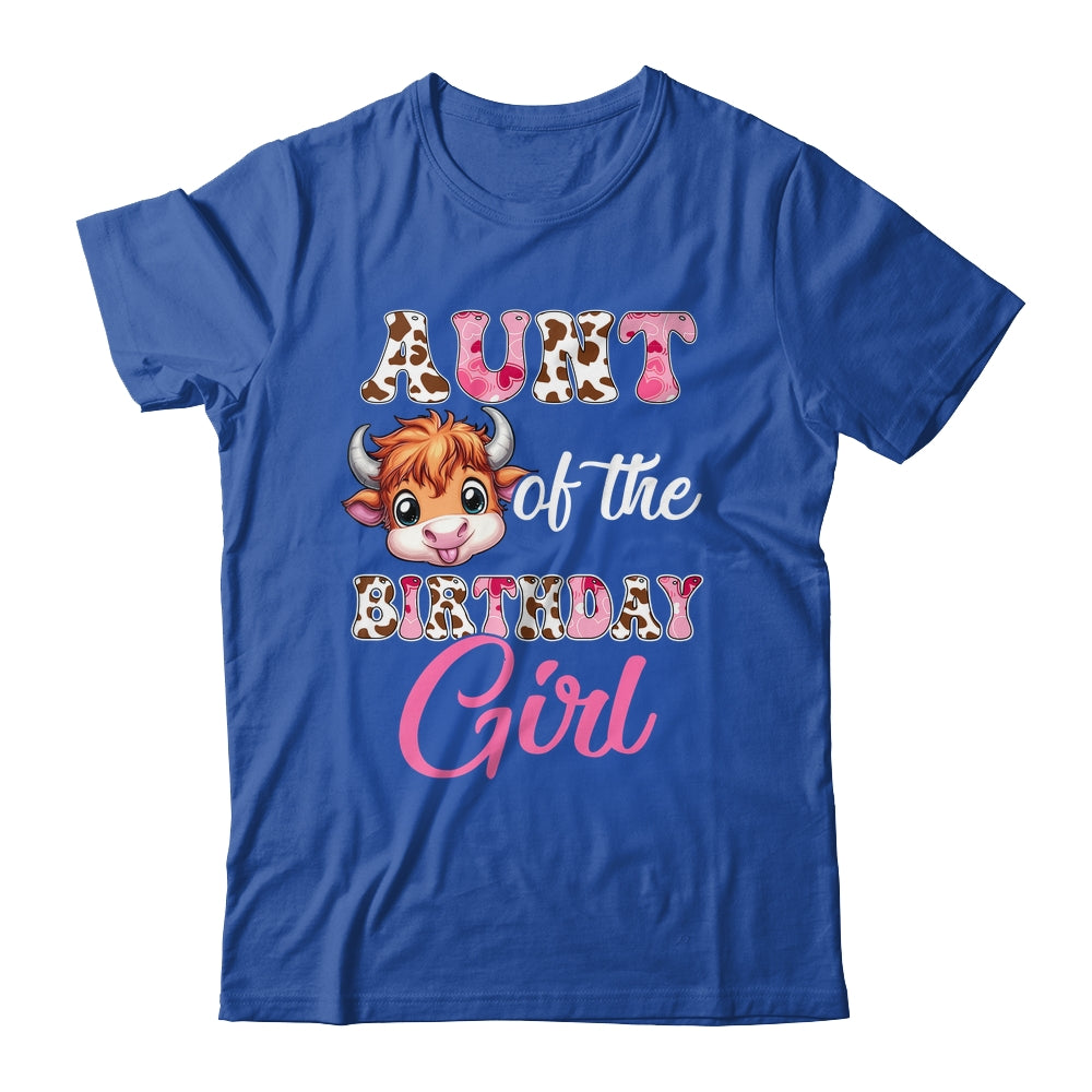 Aunt Of The Birthday Girl Highland Cow Farm 1st Birthday Shirt & Hoodie | siriusteestore