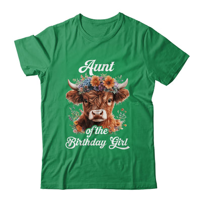 Aunt Of The Birthday Girl Highland Cow Farm Family Shirt & Hoodie | siriusteestore