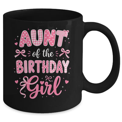 Aunt Of The Birthday Girl Matching Pink Coquette Bow Mug | siriusteestore
