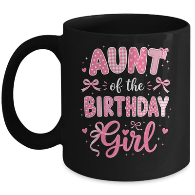 Aunt Of The Birthday Girl Matching Pink Coquette Bow Mug | siriusteestore