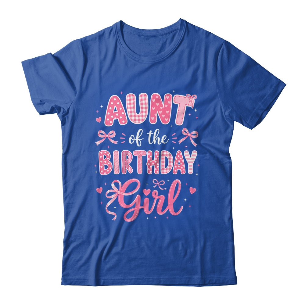 Aunt Of The Birthday Girl Matching Pink Coquette Bow Shirt & Hoodie | siriusteestore