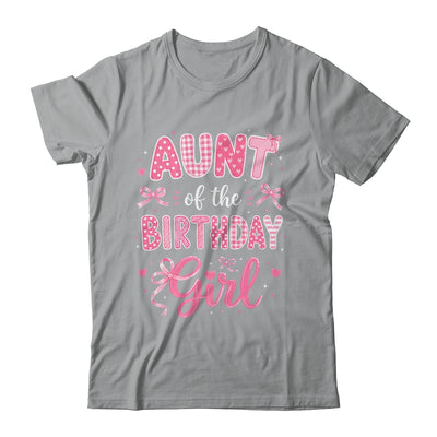 Aunt Of The Birthday Girl Matching Pink Coquette Bow Shirt & Hoodie | siriusteestore