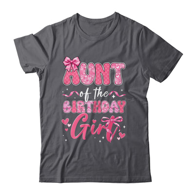 Aunt Of The Birthday Girl Pink Coquette Bow Family Shirt & Hoodie | siriusteestore