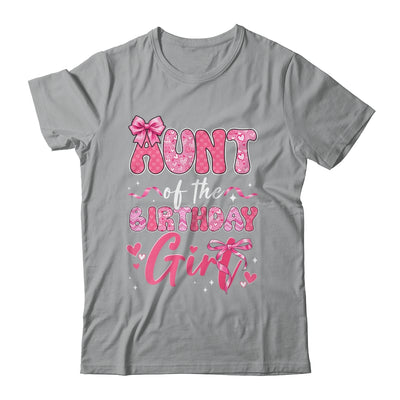 Aunt Of The Birthday Girl Pink Coquette Bow Family Shirt & Hoodie | siriusteestore